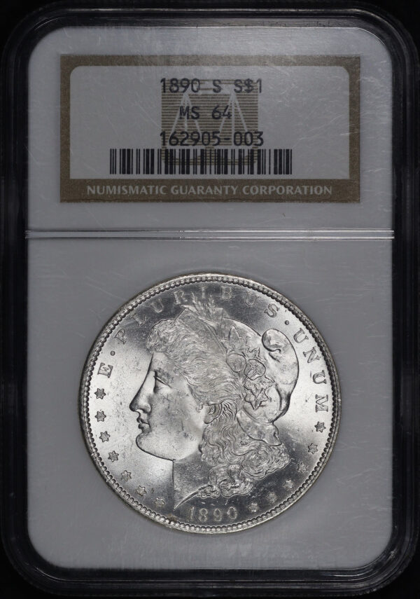 Obverse of this 1890-S Morgan Dollar NGC MS-63