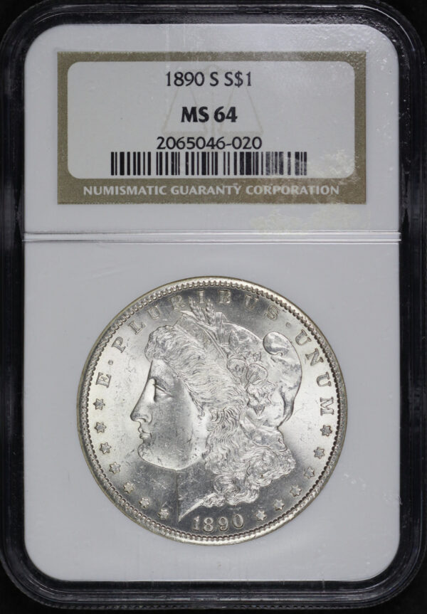 Obverse of this 1890-S Morgan Dollar NGC MS-64