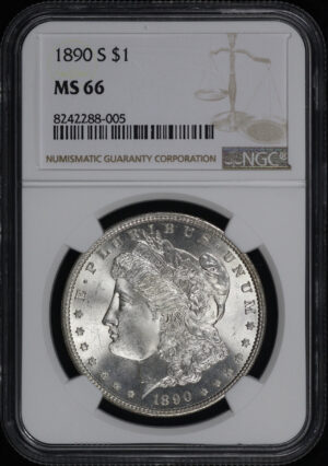 Obverse of this 1890-S Morgan Dollar NGC MS-66