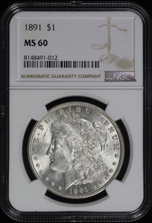 Obverse of this 1891 Morgan Dollar NGC MS-60