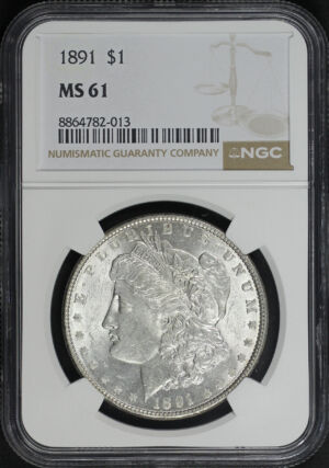 Obverse of this 1891 Morgan Dollar NGC MS-61