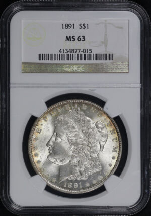 Obverse of this 1891 Morgan Dollar NGC MS-63