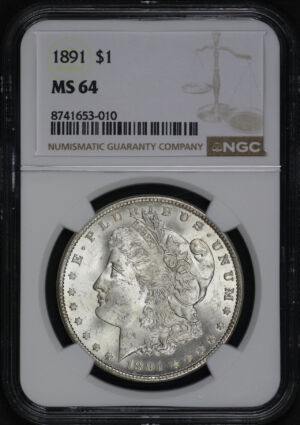 Obverse of this 1891 Morgan Dollar NGC MS-64