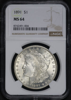 Obverse of this 1891 Morgan Dollar NGC MS-64