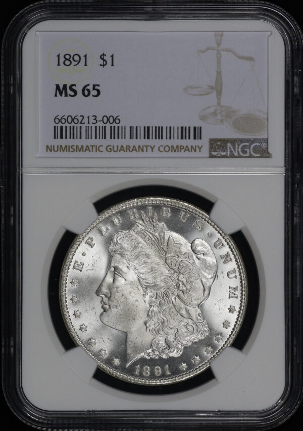 Obverse of this 1891 Morgan Dollar NGC MS-65