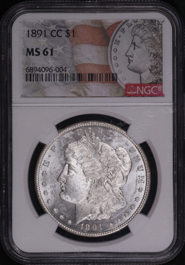 Obverse of this 1891-CC Morgan Dollar NGC MS-61