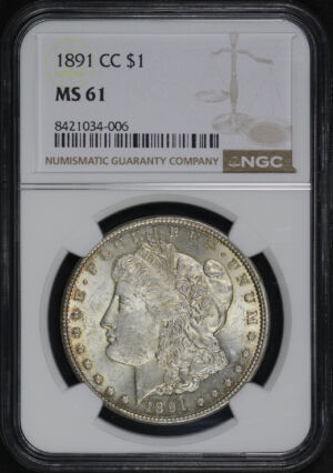 Obverse of this 1891-CC Morgan Dollar NGC MS-61