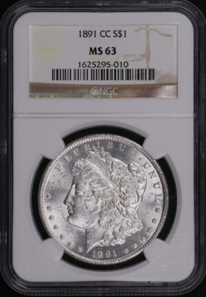 Obverse of this 1891-CC Morgan Dollar NGC MS-63