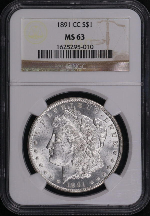 Obverse of this 1891-CC Morgan Dollar NGC MS-63