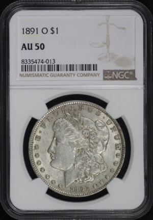Obverse of this 1891-O Morgan Dollar NGC AU-50