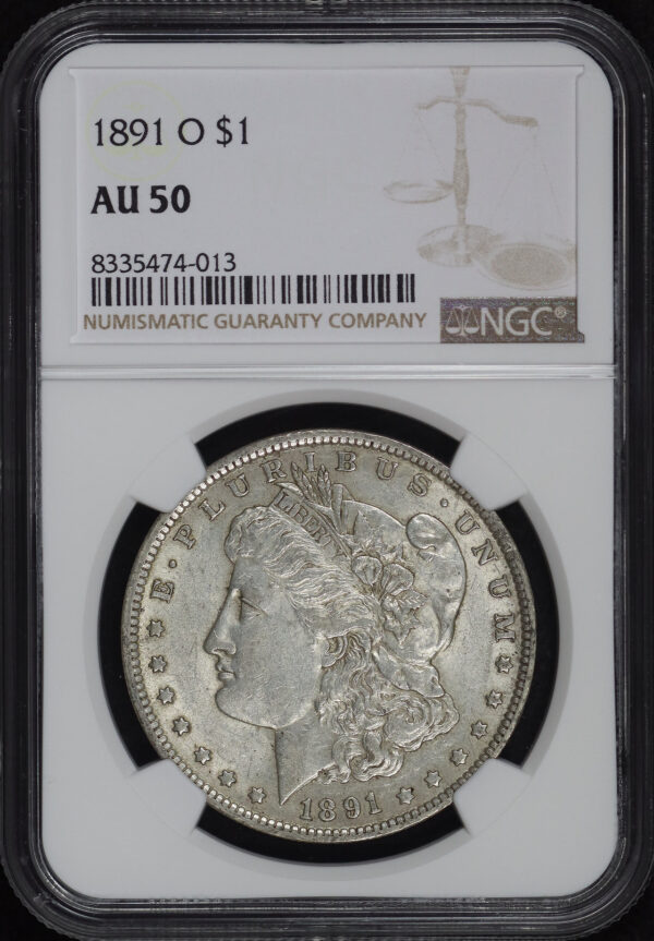 Obverse of this 1891-O Morgan Dollar NGC AU-50