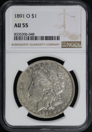 Obverse of this 1891-O Morgan Dollar NGC AU-55