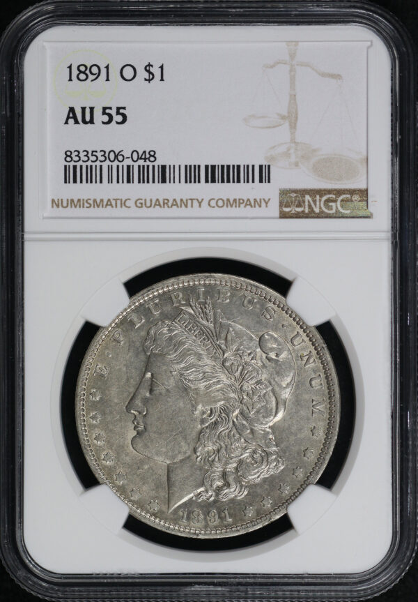 Obverse of this 1891-O Morgan Dollar NGC AU-55