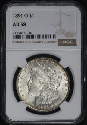 Obverse of this 1891-O Morgan Dollar NGC AU-58