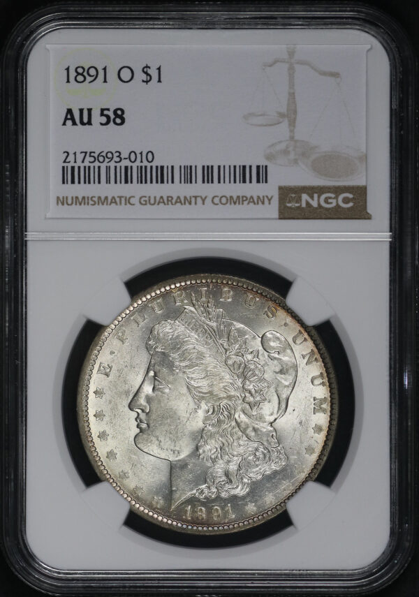 Obverse of this 1891-O Morgan Dollar NGC AU-58