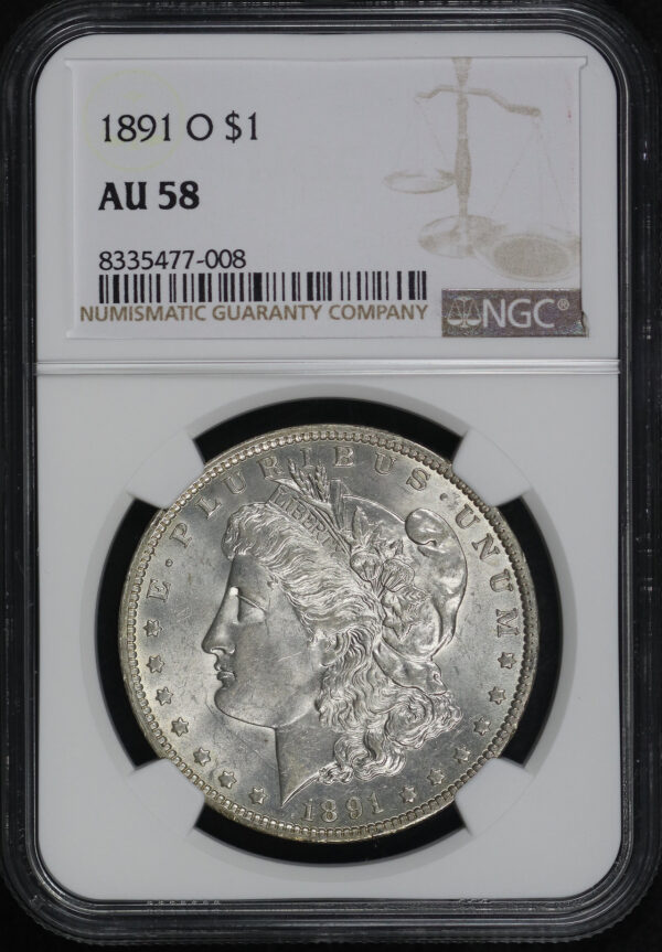 Obverse of this 1891-O Morgan Dollar NGC AU-58