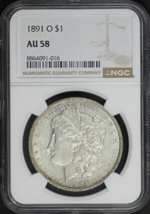 Obverse of this 1891-O Morgan Dollar NGC AU-58