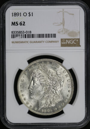 Obverse of this 1891-O Morgan Dollar NGC MS-62