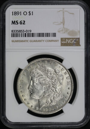 Obverse of this 1891-O Morgan Dollar NGC MS-62