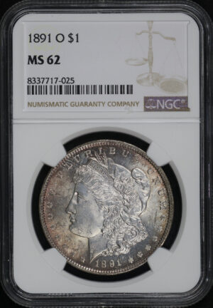 Obverse of this 1891-O Morgan Dollar NGC MS-62