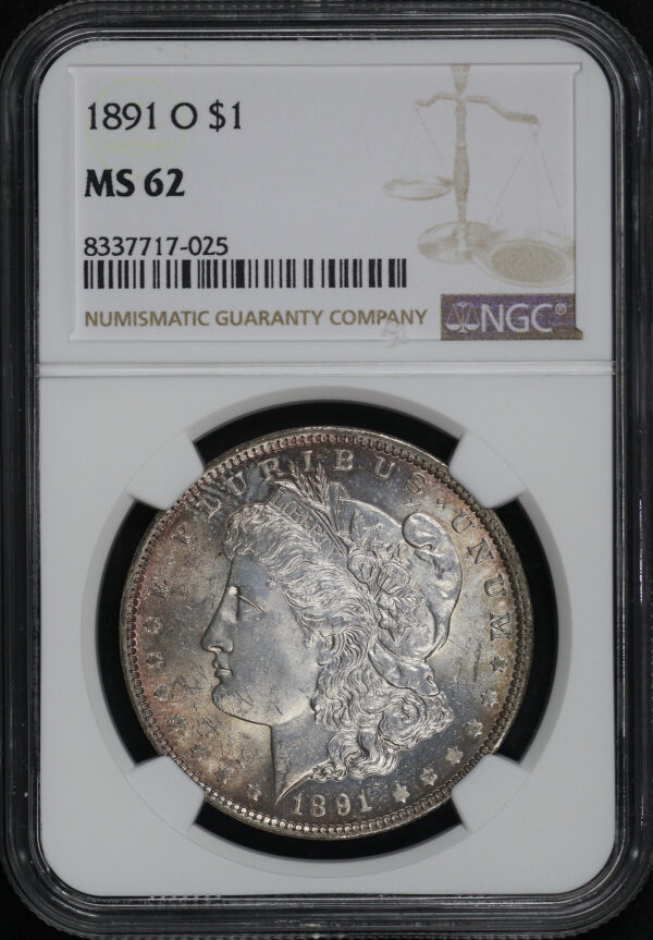 Obverse of this 1891-O Morgan Dollar NGC MS-62