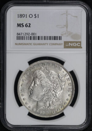 Obverse of this 1891-O Morgan Dollar NGC MS-62