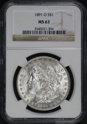 Obverse of this 1891-O Morgan Dollar NGC MS-63