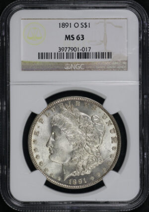 Obverse of this 1891-O Morgan Dollar NGC MS-63