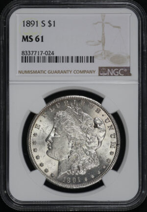 Obverse of this 1891-S Morgan Dollar NGC MS-61