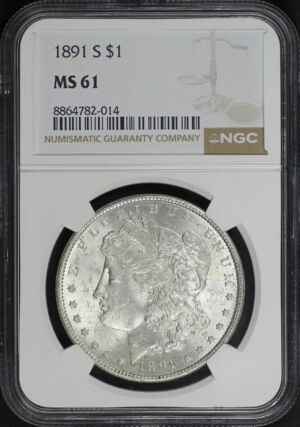 Obverse of this 1891-S Morgan Dollar NGC MS-61