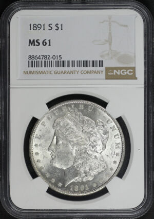 Obverse of this 1891-S Morgan Dollar NGC MS-61