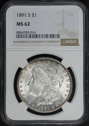 Obverse of this 1891-S Morgan Dollar NGC MS-62