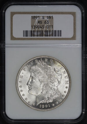 Obverse of this 1891-S Morgan Dollar NGC MS-63