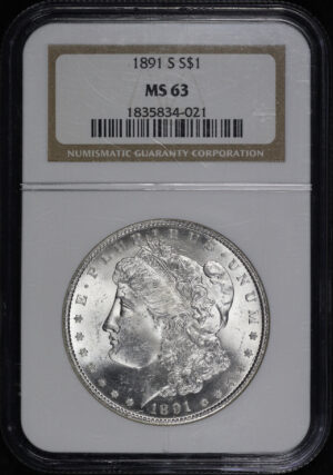 Obverse of this 1891-S Morgan Dollar NGC MS-63