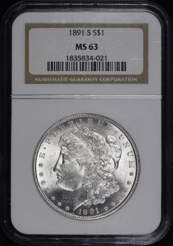 Obverse of this 1891-S Morgan Dollar NGC MS-63