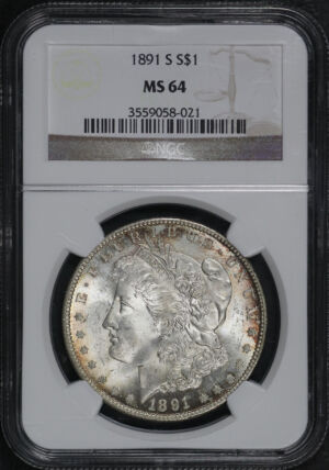 Obverse of this 1891-S Morgan Dollar NGC MS-64