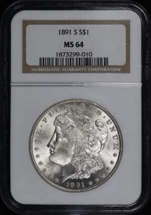 Obverse of this 1891-S Morgan Dollar NGC MS-64