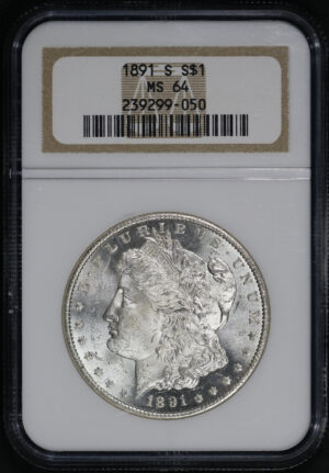 Obverse of this 1891-S Morgan Dollar NGC MS-64