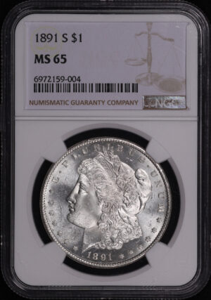 Obverse of this 1891-S Morgan Dollar NGC MS-65