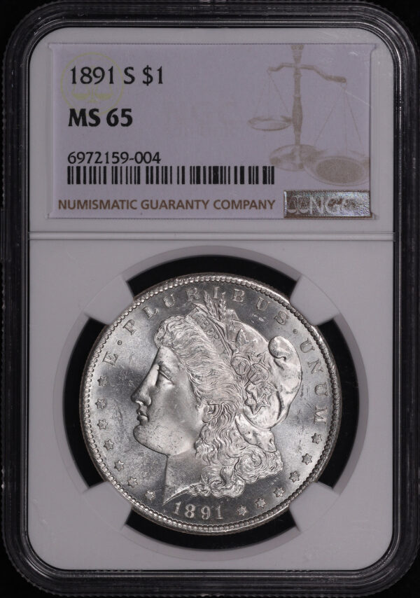 Obverse of this 1891-S Morgan Dollar NGC MS-65