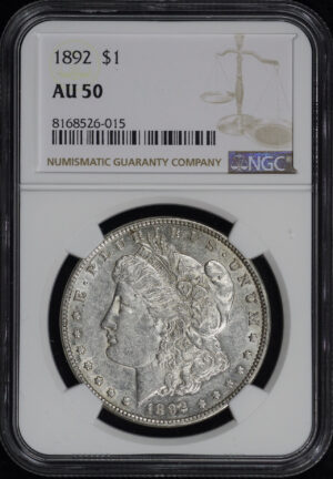 Obverse of this 1892 Morgan Dollar NGC AU-50