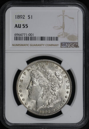 Obverse of this 1892 Morgan Dollar NGC AU-55