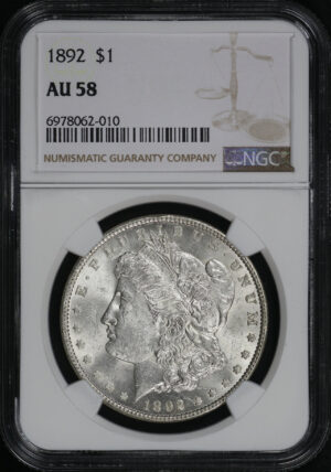 Obverse of this 1892 Morgan Dollar NGC AU-58