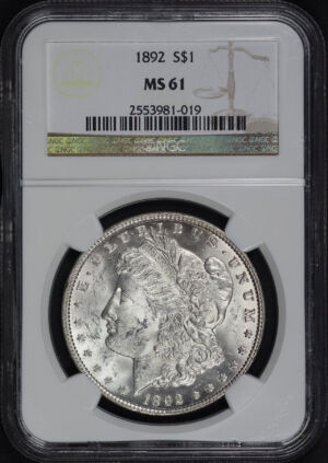 Obverse of this 1892 Morgan Dollar NGC MS-61