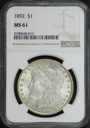 Obverse of this 1892 Morgan Dollar NGC MS-61