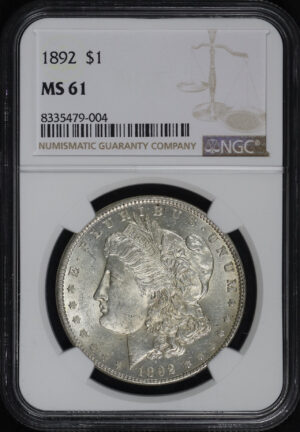 Obverse of this 1892 Morgan Dollar NGC MS-61