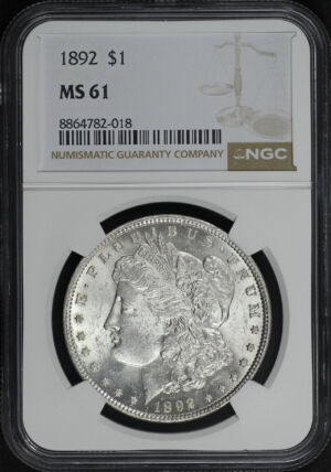 Obverse of this 1892 Morgan Dollar NGC MS-61
