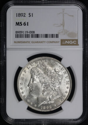 Obverse of this 1892 Morgan Dollar NGC MS-61