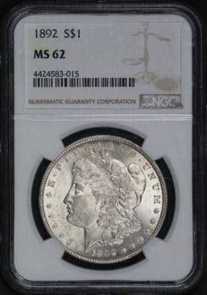 Obverse of this 1892 Morgan Dollar NGC MS-62