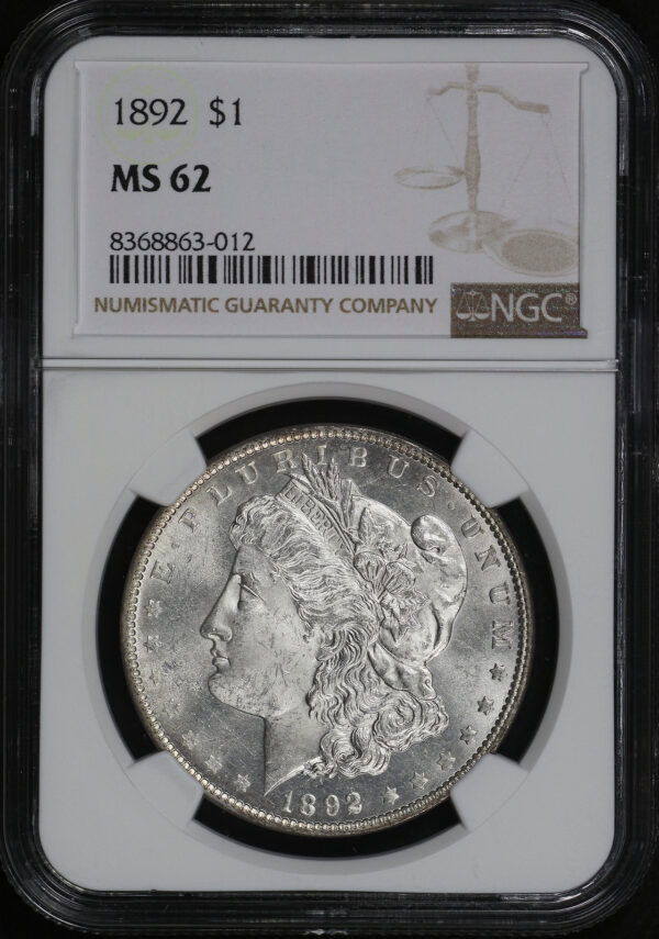 Obverse of this 1892 Morgan Dollar NGC MS-62